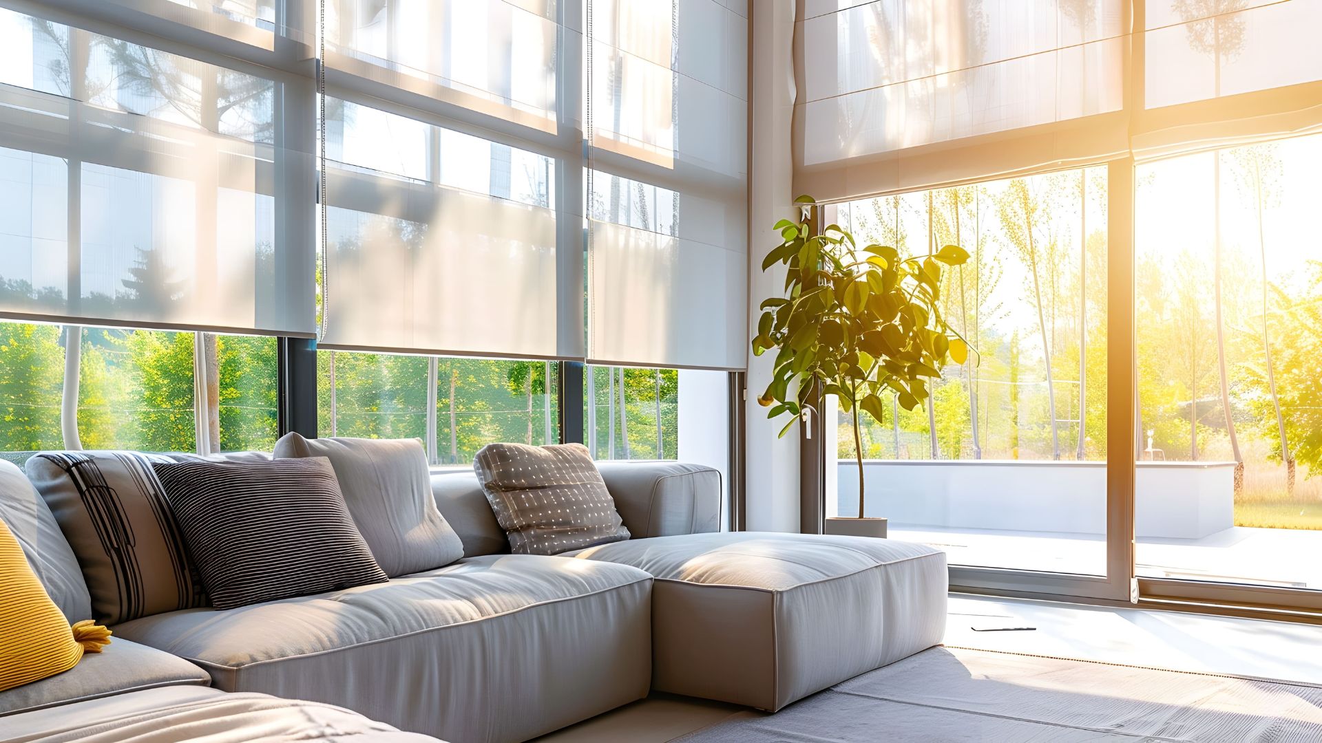 Ventanal con persianas automáticas y motorizadas